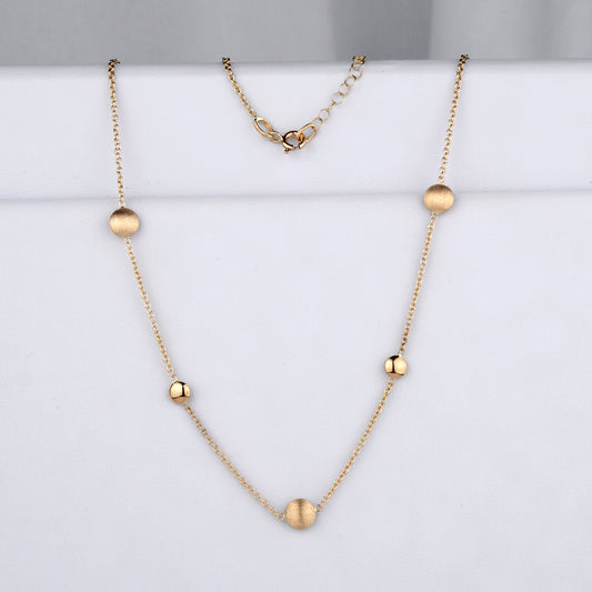 Delikatny złoty naszyjnik damski łańcuszek z kółeczkami