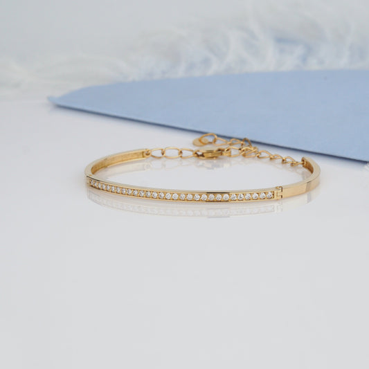 Bransoletka złota z moissanitami 984