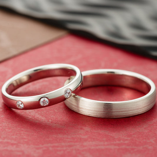 Obraczki slubne platyna z diamentami