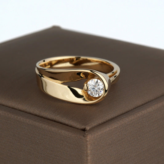 Pierścionek złoty dla niej. Nietypowy pierścionek dla kobiet. Unikalny złoty pierścionek. Pierścionek damski złoto 585. Pierścionek 14k złoto. Prezent dla niej.