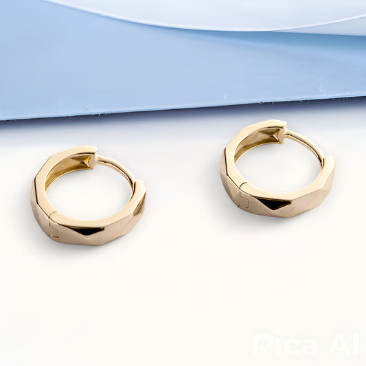 Eleganckie złote kolczyki damskie o geometrycznym wzorze