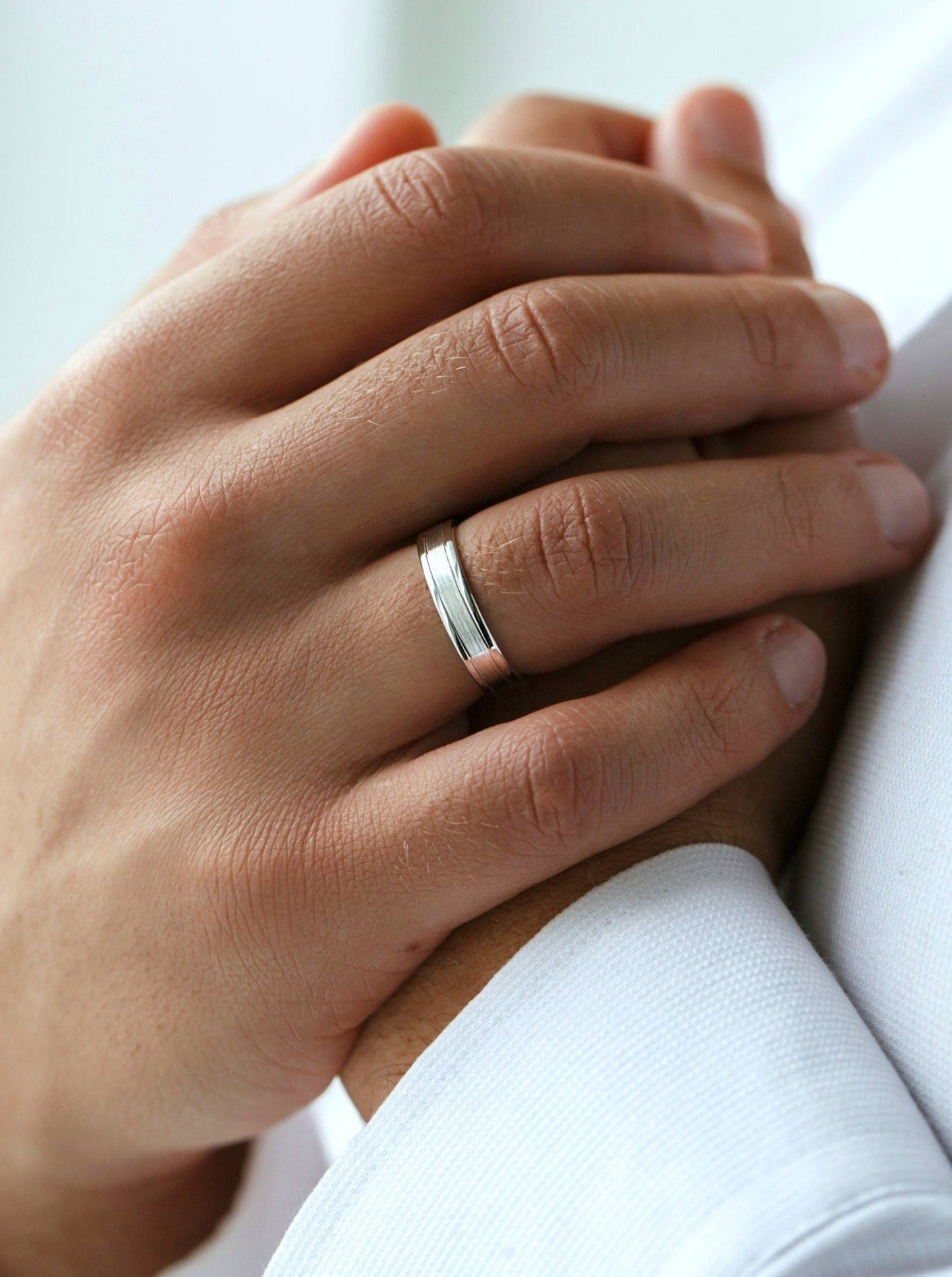 Męska obrączka z białego złota, męska obrączka ślubna, złota obrączka ślubna dla mężczyzn, męska obrączka ślubna, matowa obrączka ślubna dla mężczyzn, szczotkowana złota obrączka ślubna, obrączka ślubna z 14-karatowego białego złota, obrączka ślubna dla niego, obrączka ślubna dla mężczyzn, obrączka ślubna pierścionek