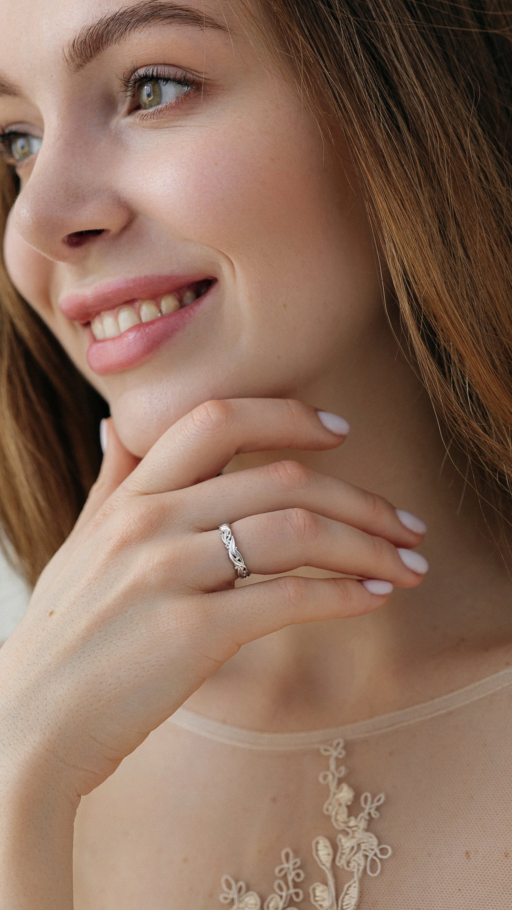 Damska obrączka ślubna z kwiatowym wzorem, unikalna obrączka ślubna, damska złota obrączka, złoty pierścionek dla niej, kwiatowy złoty pierścionek