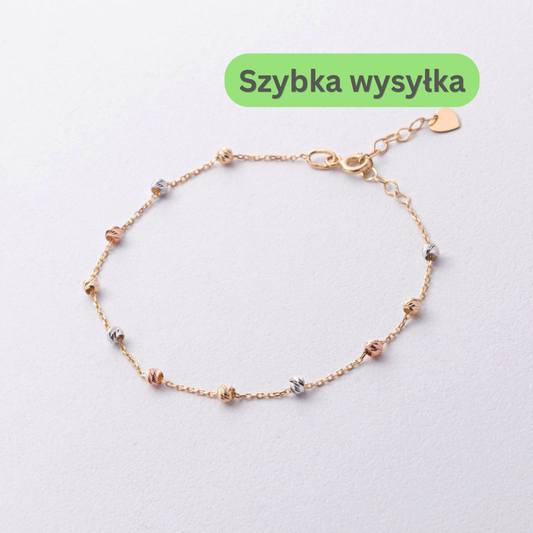 Bransoletka z żółtego złota 14K, Złota bransoletka, Minimalistyczna bransoletka z żółtego złota 14K, Elegancka bransoletka