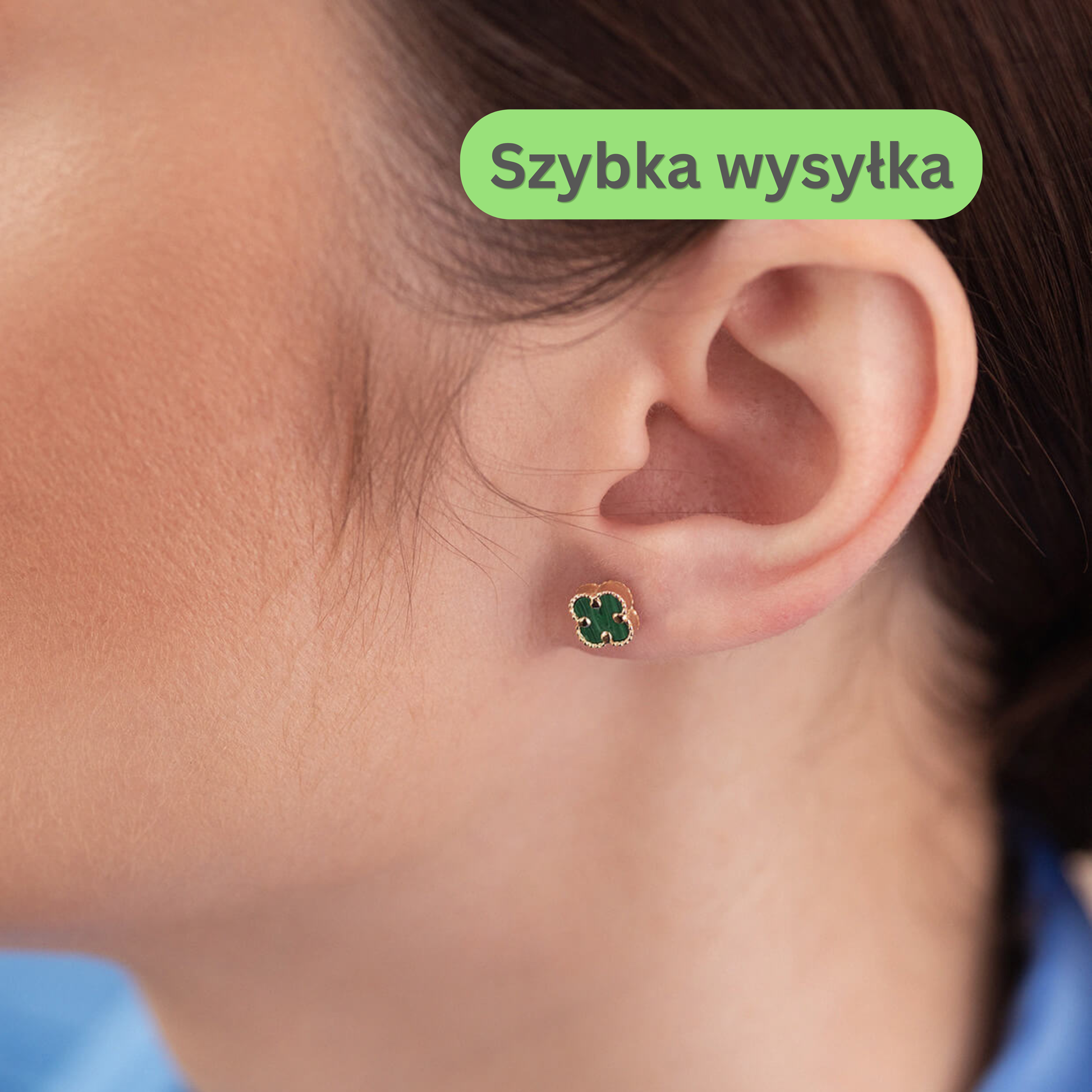 Kolczyki złote z masą perłową. Kolczyki złote damskie. Kolczyki żółte złoto. Kolczyki koniczynki. Kolczyki na prezent.