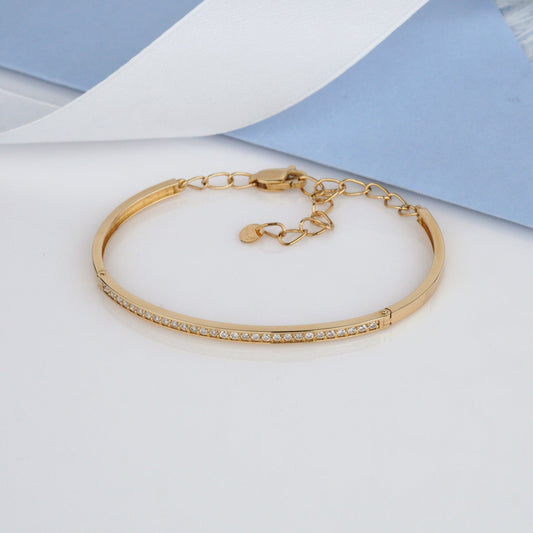 Bransoletka złota z moissanitami 984