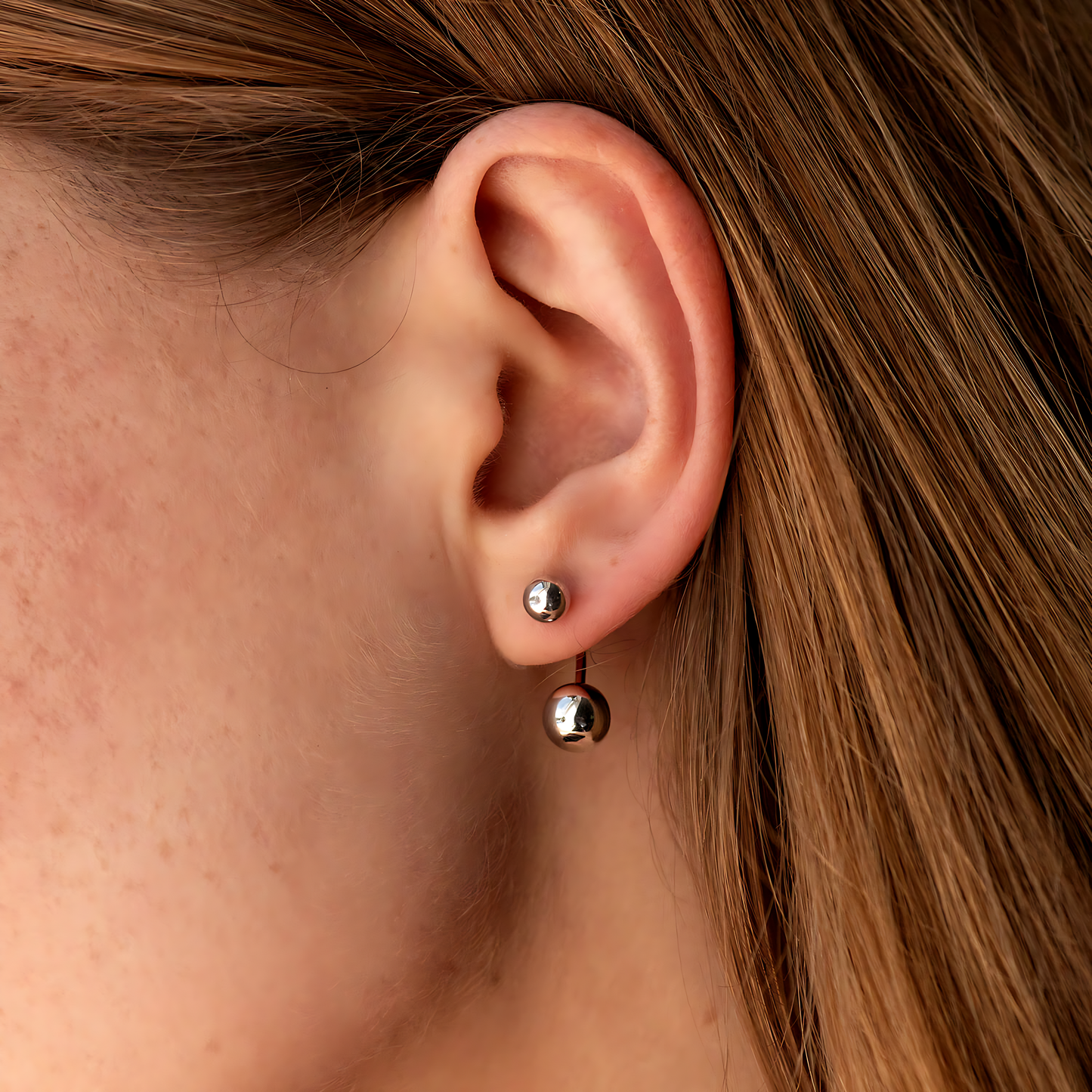 Złote kolczyki kule 585 nowoczesne