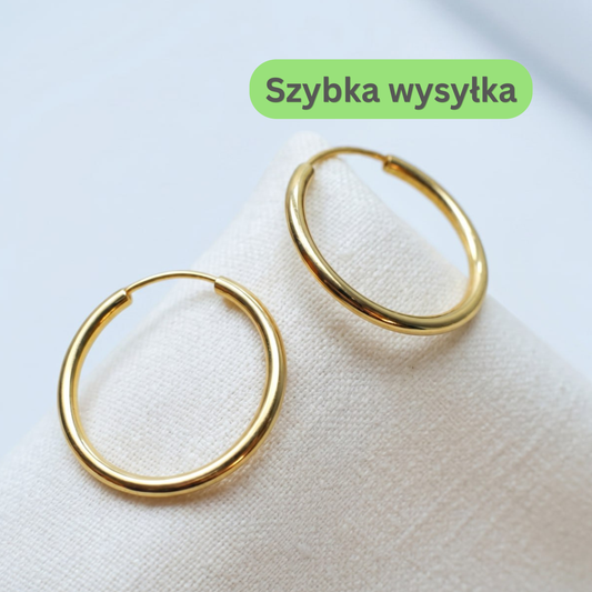Kolczyki koła złote 585, Złote kolczyki damskie, Klasyczne kolczyki, żółte złoto 14K, Eleganckie kolczyki koła dla kobiet, Złota biżuteria