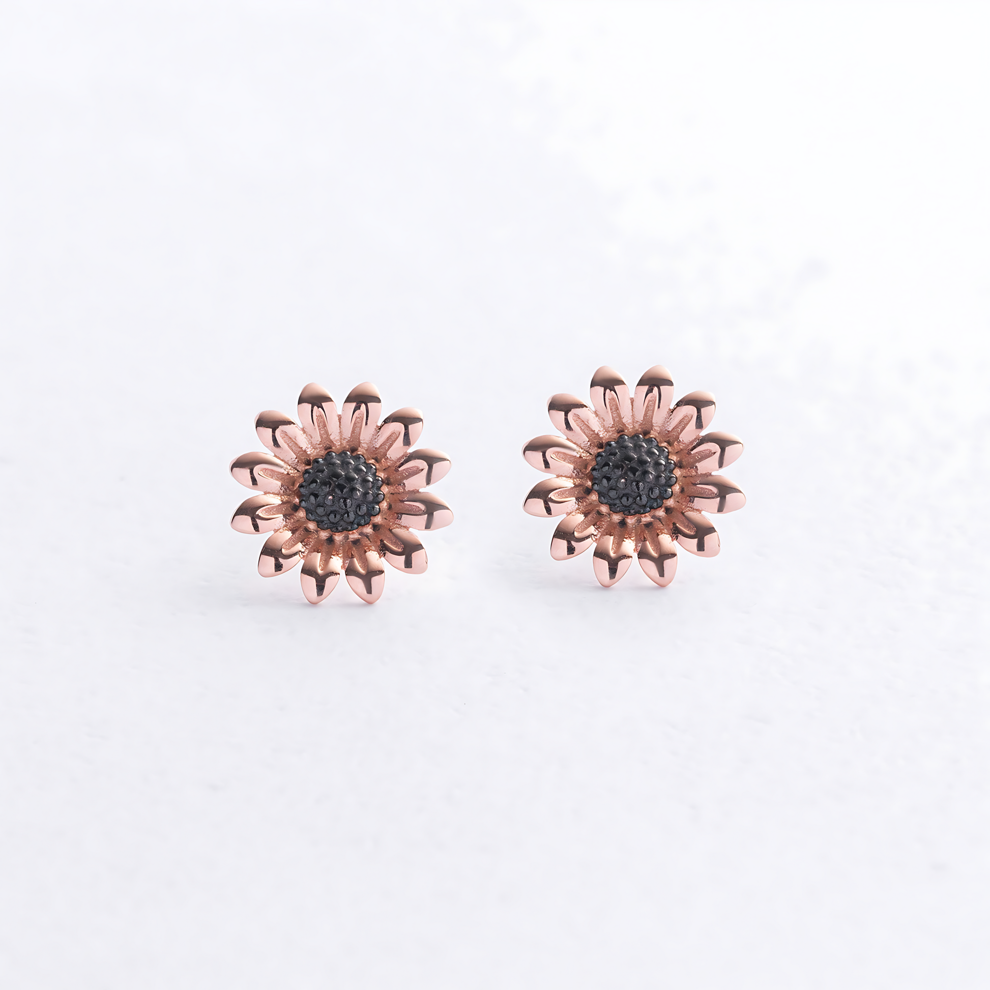 Kolczyki złote w kształcie słonecznika