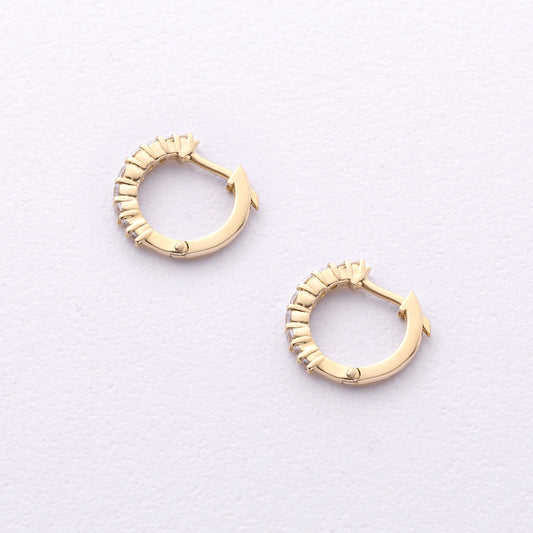 Eleganckie złote kolczyki koła z błyszczącymi cyrkoniami