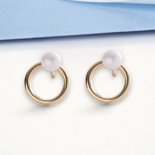 Złote kolczyki z perełkami 585