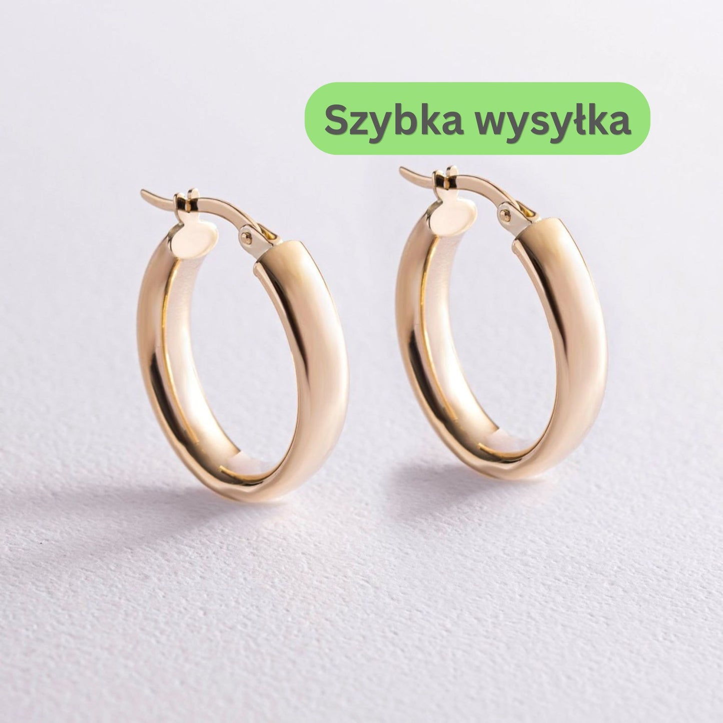 Kolczyki hoops złoto 14K klasyczne koła