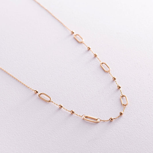 Złoty naszyjnik z żółtego złota próby 585 na delikatnym łańcuszku