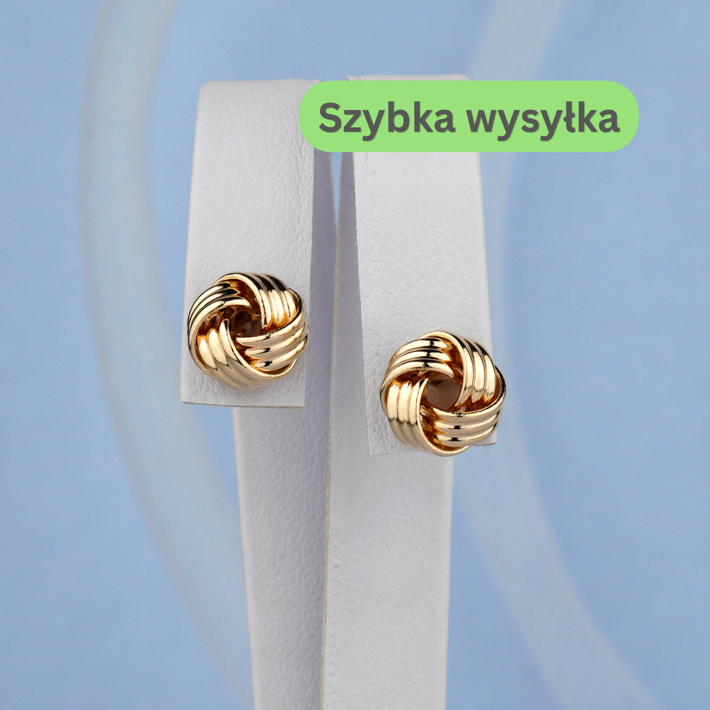 Złote kolczyki supełki 585