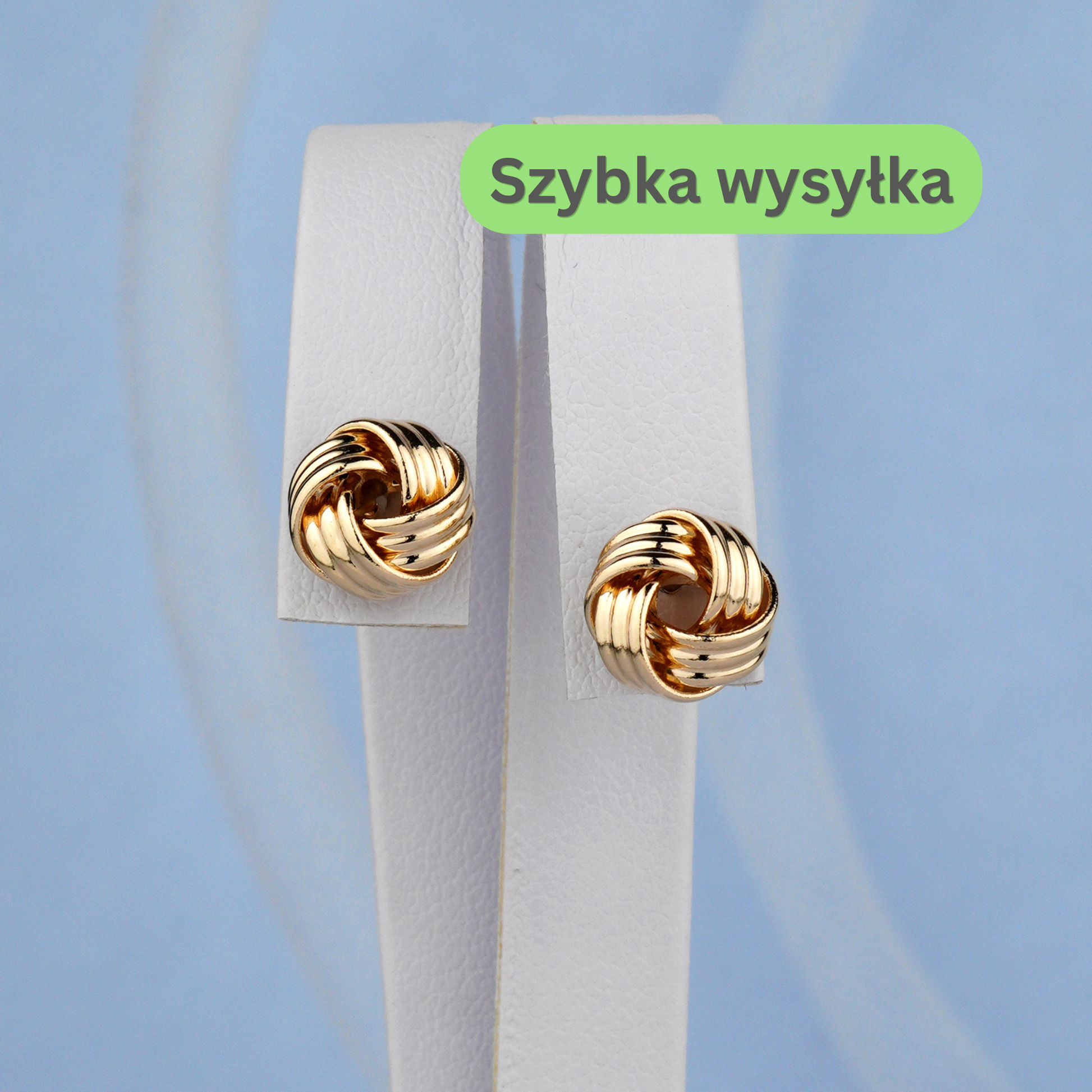Złote kolczyki supełki 585