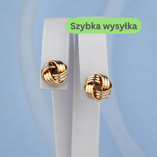 Złote kolczyki supełki 585