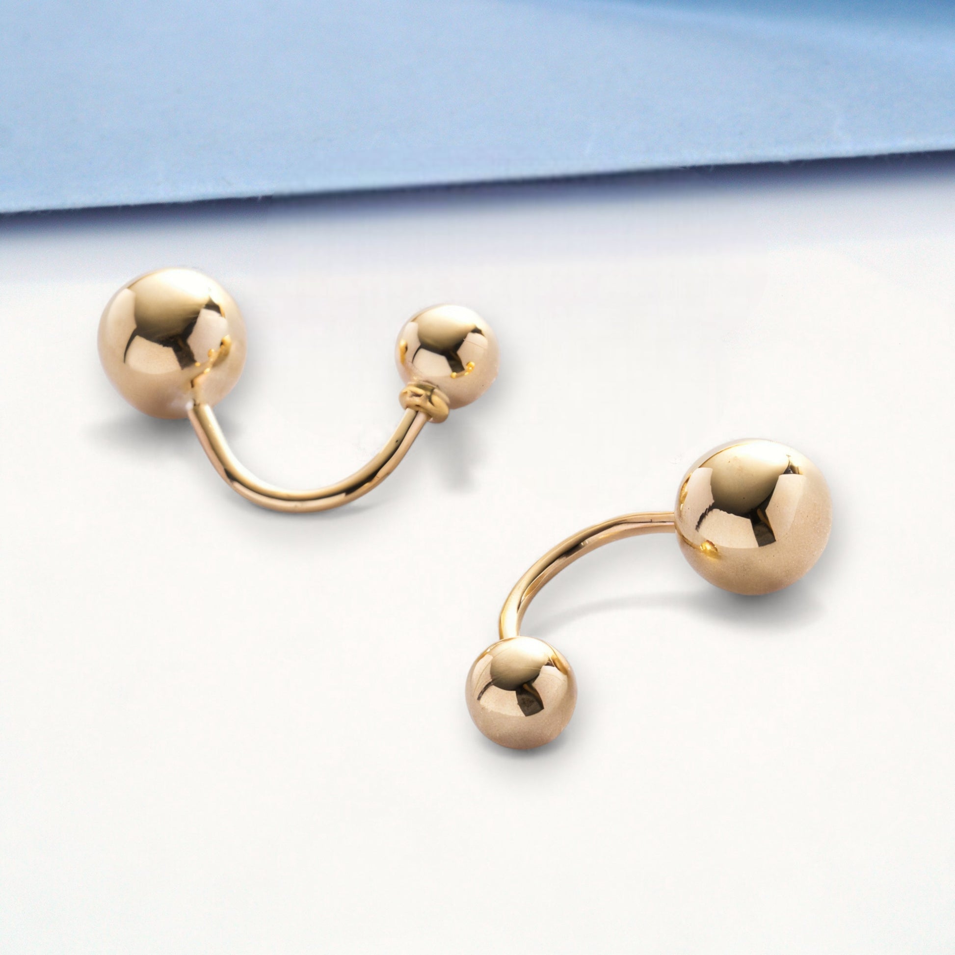 Złote kolczyki kule 585 nowoczesne
