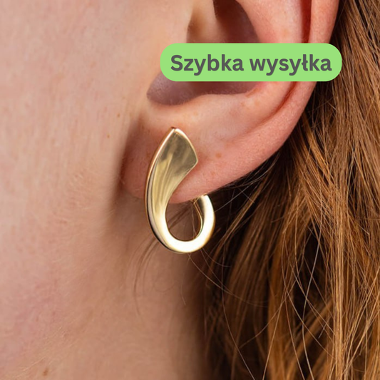złote kolczyki, minimalistyczne kolczyki, eleganckie kolczyki damskie, geometryczne kolczyki, biżuteria damska, nowoczesne kolczyki, kolczyki na prezent.